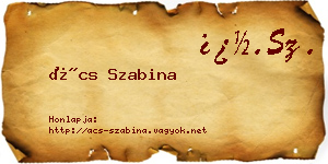 Ács Szabina névjegykártya