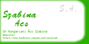 szabina acs business card